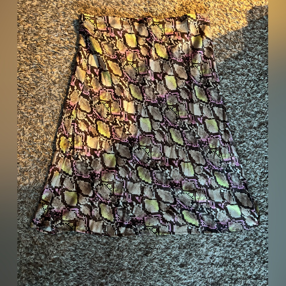 Leith Multicolor Snake Print Pencil Skirt